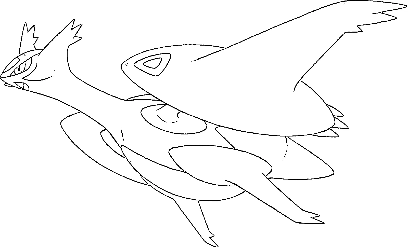 Coloriage Mega Latios Rubis Omega Et Saphir Alpha - Pokémon légendaire à imprimer