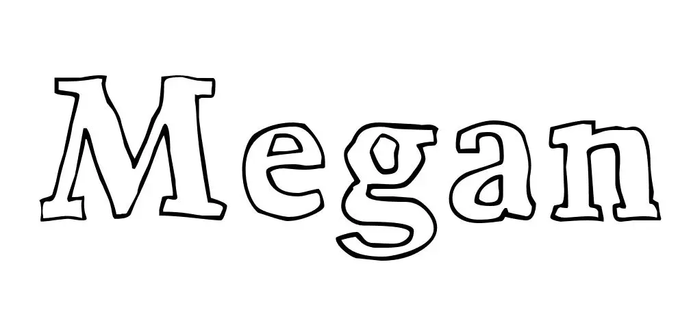 Coloriage Megan - Prénom à imprimer