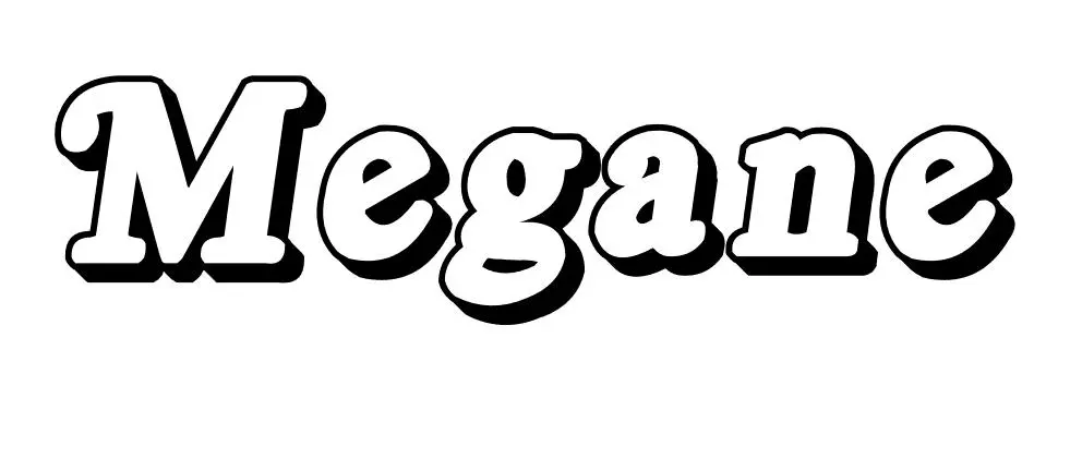 Coloriage Megane - Prénom à imprimer