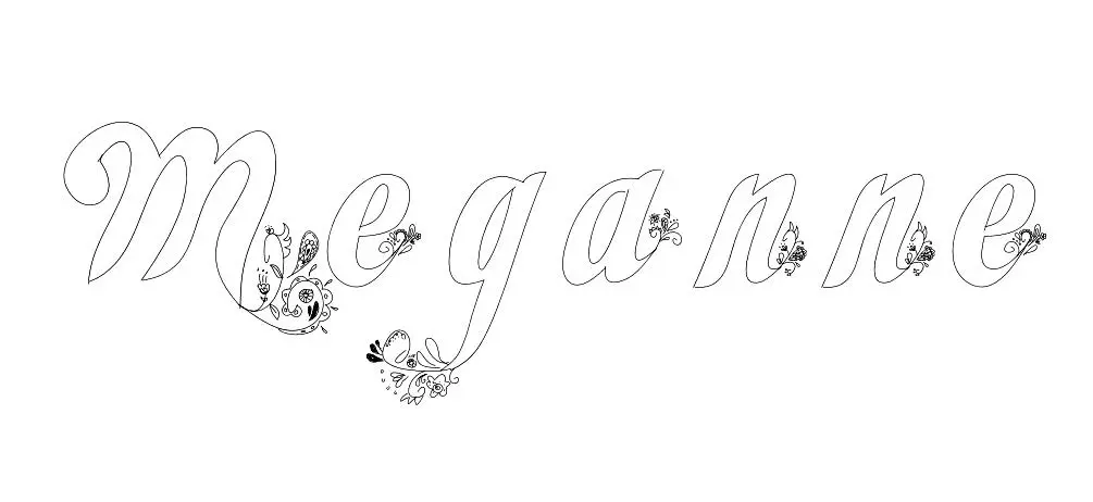 Coloriage Meganne - Prénom à imprimer
