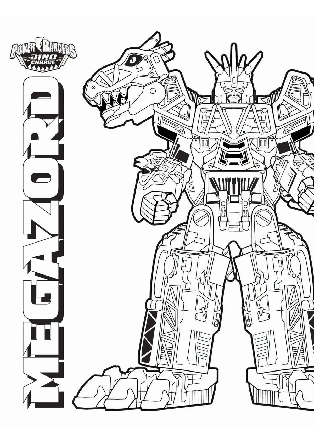 Kleurplaat Megazord Dino Charge kleurplaten om te printen