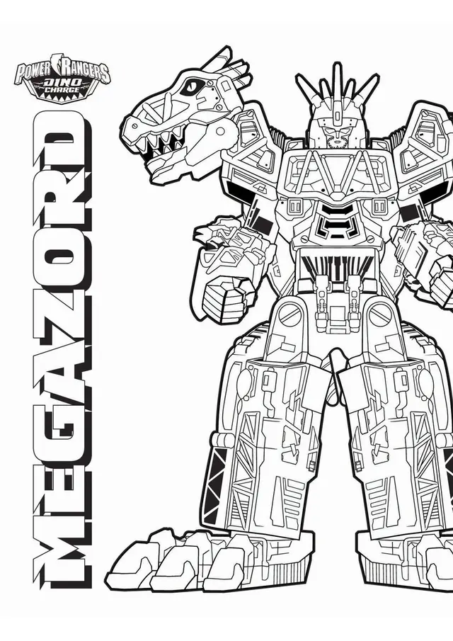 Kleurplaat Megazord Dino Charge kleurplaten om te printen
