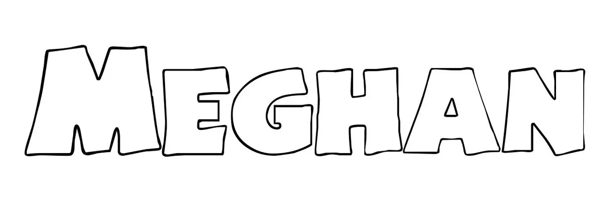 Coloriage Meghan - Prénom à imprimer