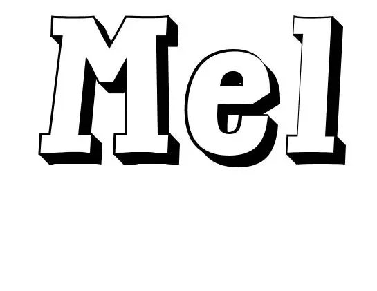 Coloriage Mel - Prénom à imprimer