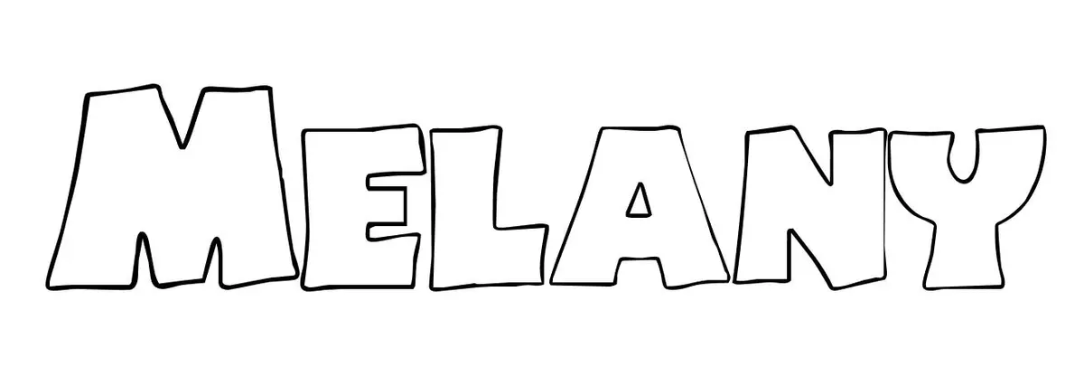 Coloriage Melany - Prénom à imprimer