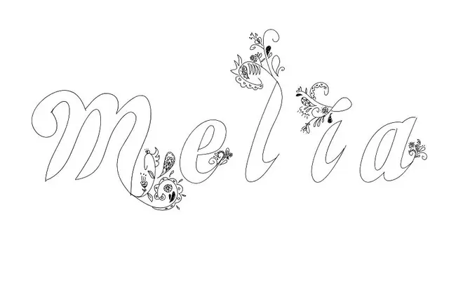 Coloriage Melia - Prénom à imprimer