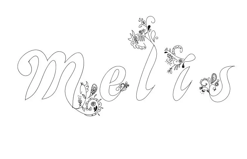 Coloriage Melis - Prénom à imprimer