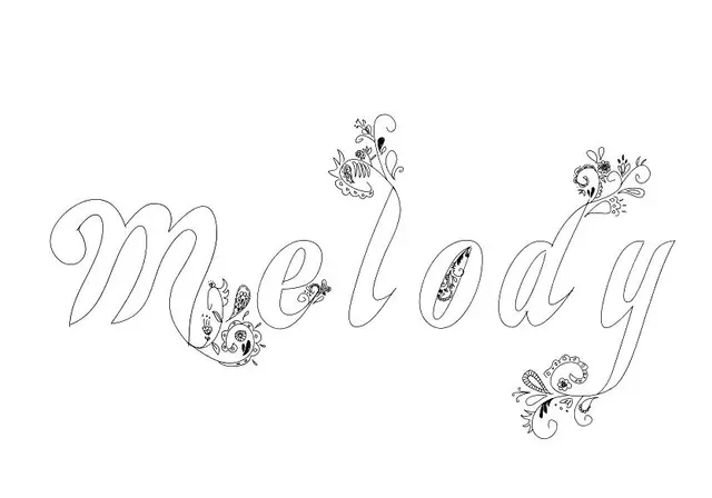 Coloriage Melody - Prénom à imprimer