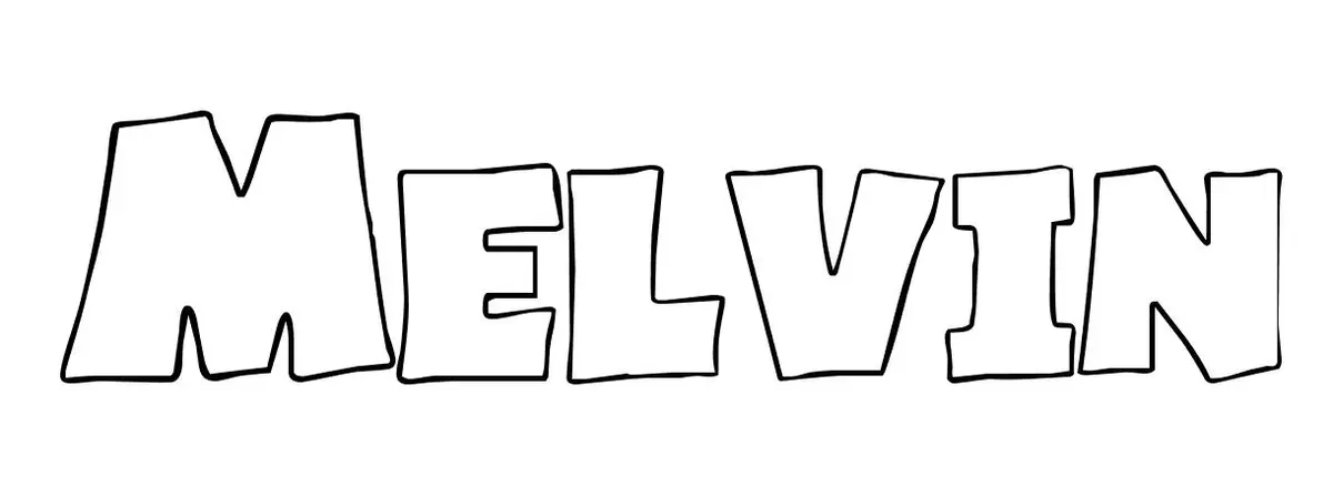 Coloriage Melvin - Prénom à imprimer