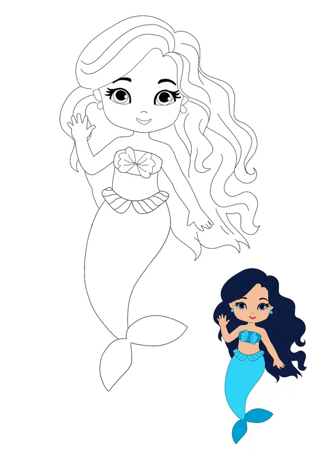 Coloriage Mermaid Princesse - Princesse à imprimer