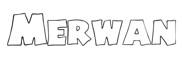 Coloriage Merwan - Prénom à imprimer