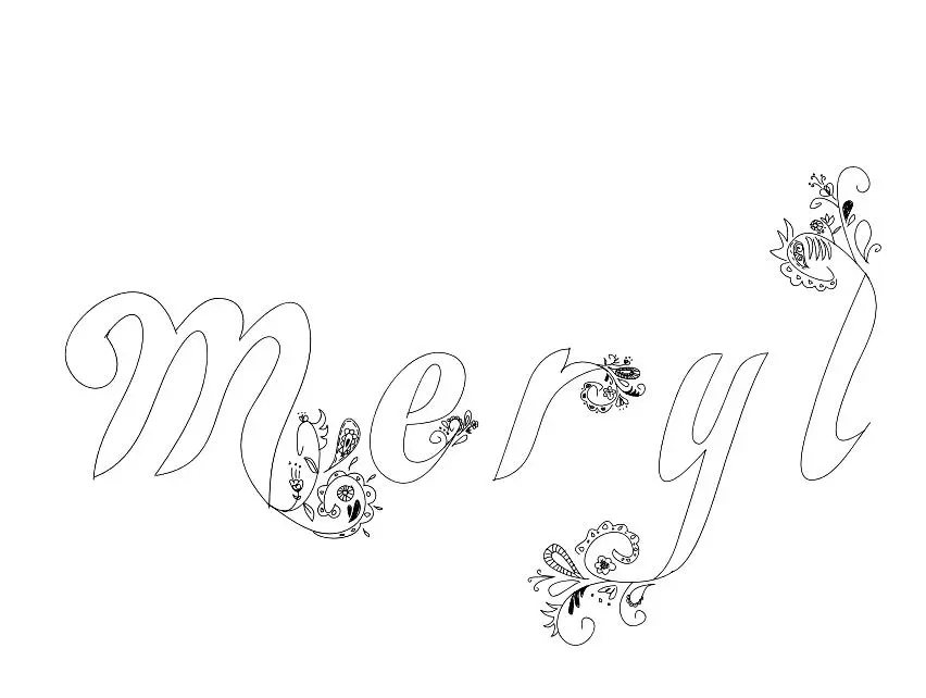 Coloriage Meryl - Prénom à imprimer