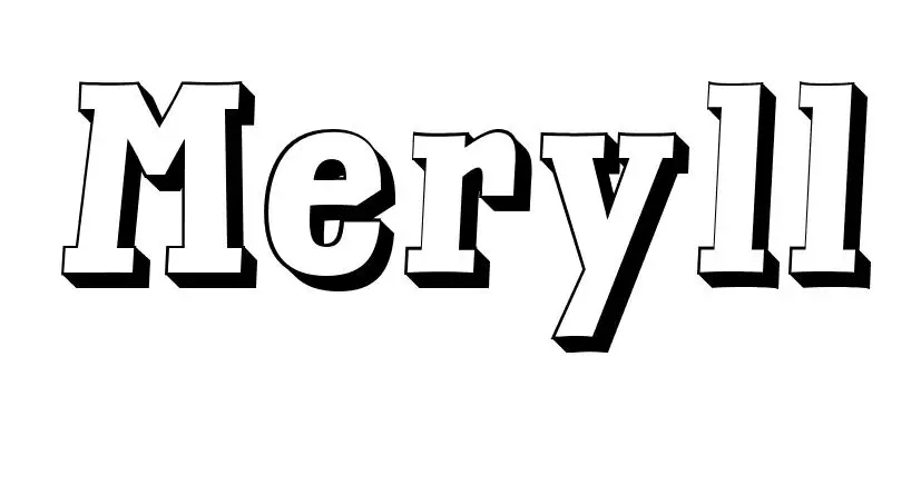 Coloriage Meryll - Prénom à imprimer