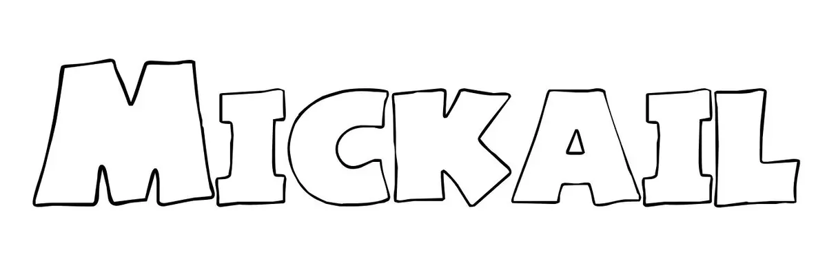 Coloriage Mickail - Prénom à imprimer