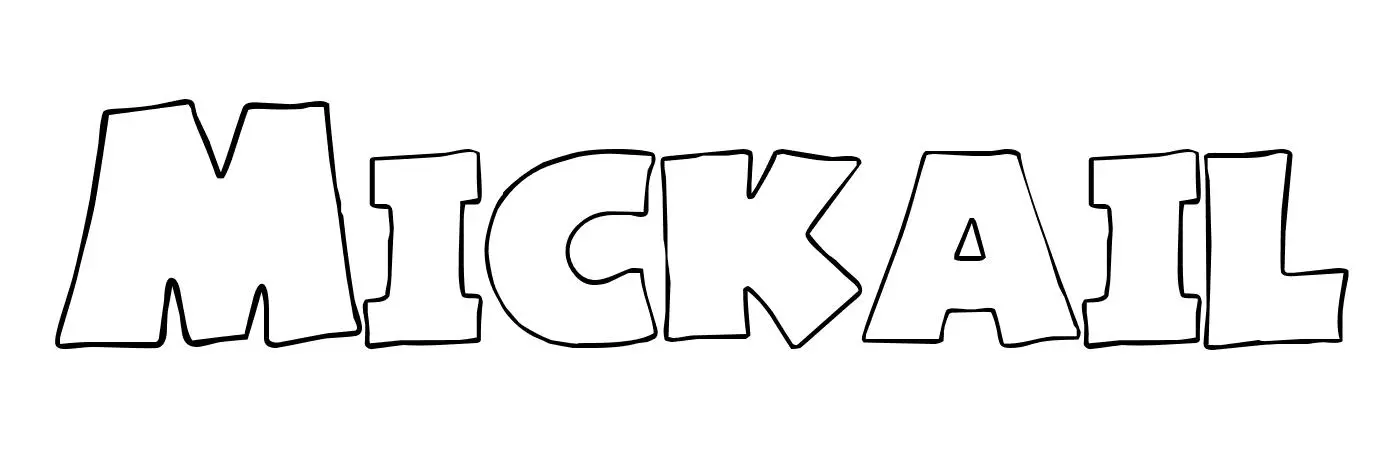 Coloriage Mickail - Prénom à imprimer