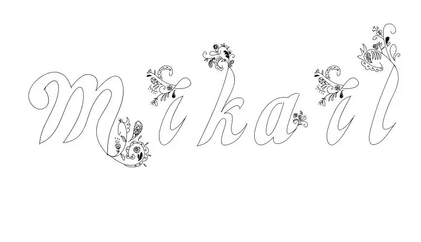 Coloriage Mikail - Prénom à imprimer