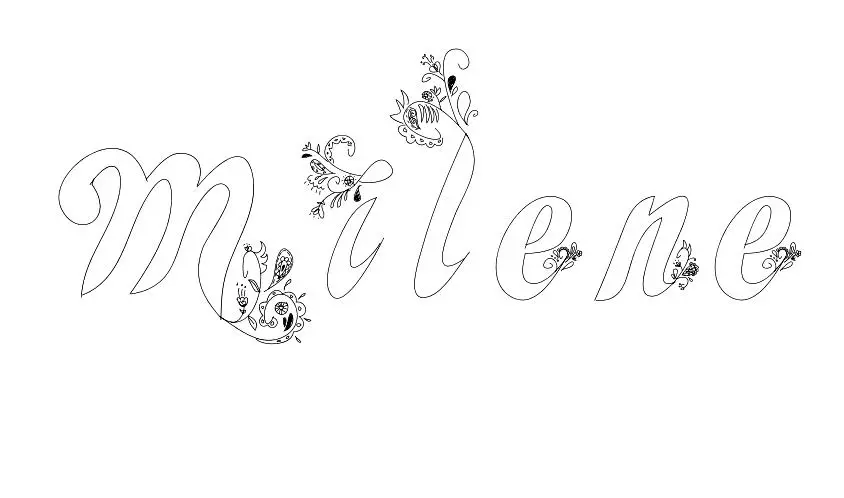 Coloriage Milene - Prénom à imprimer