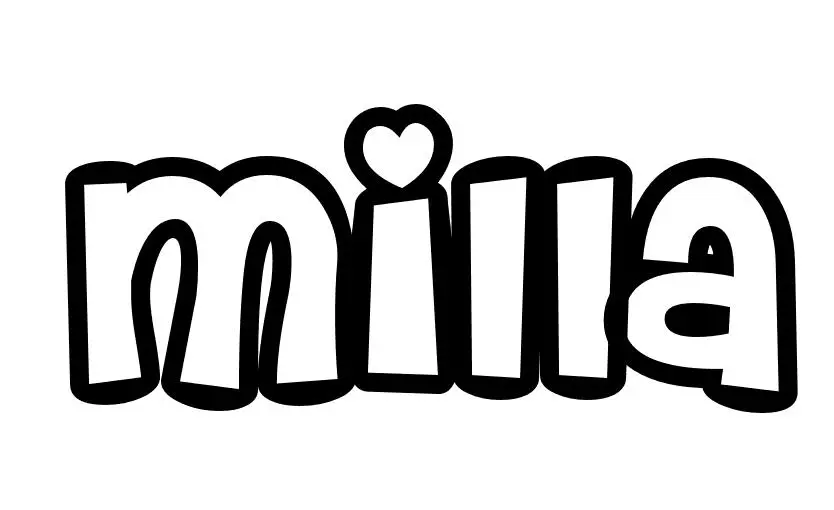 Coloriage Milla - Prénom à imprimer