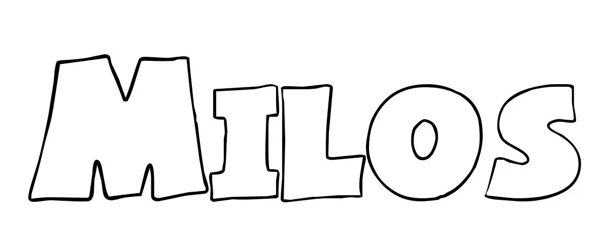 Coloriage Milos - Prénom à imprimer
