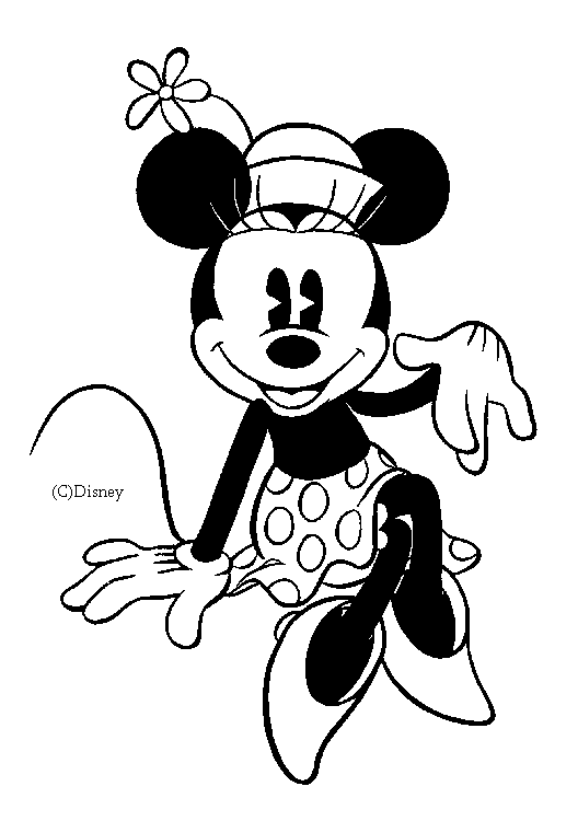 Disegno di Minnie, la fidanzata di Topolino da stampare