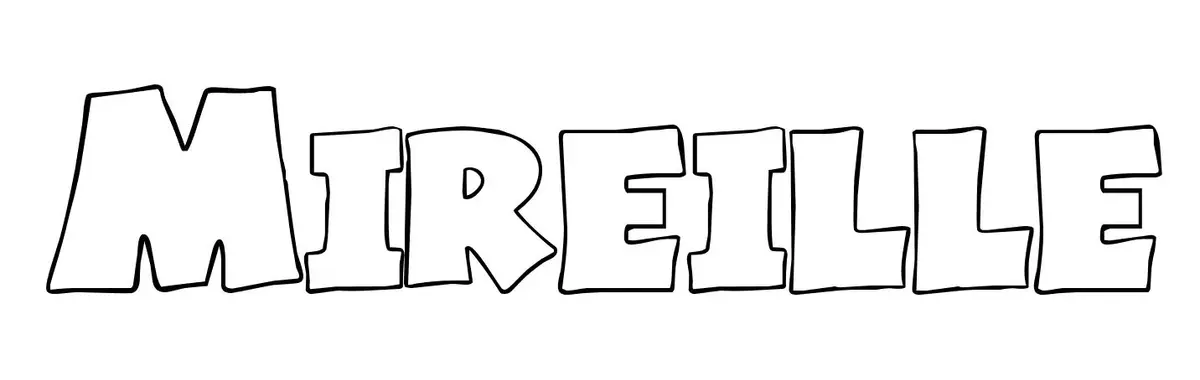 Coloriage Mireille - Prénom à imprimer