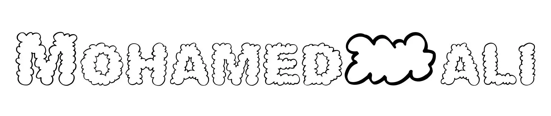 Coloriage Mohamed Ali - Prénom à imprimer