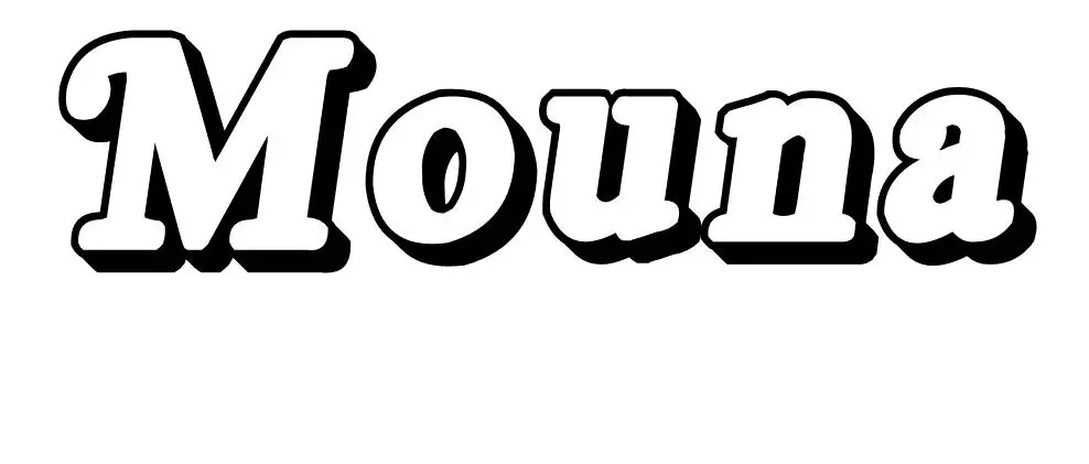 Coloriage Mouna - Prénom à imprimer