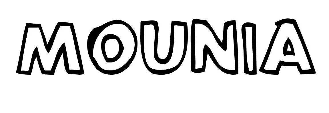 Coloriage Mounia - Prénom à imprimer