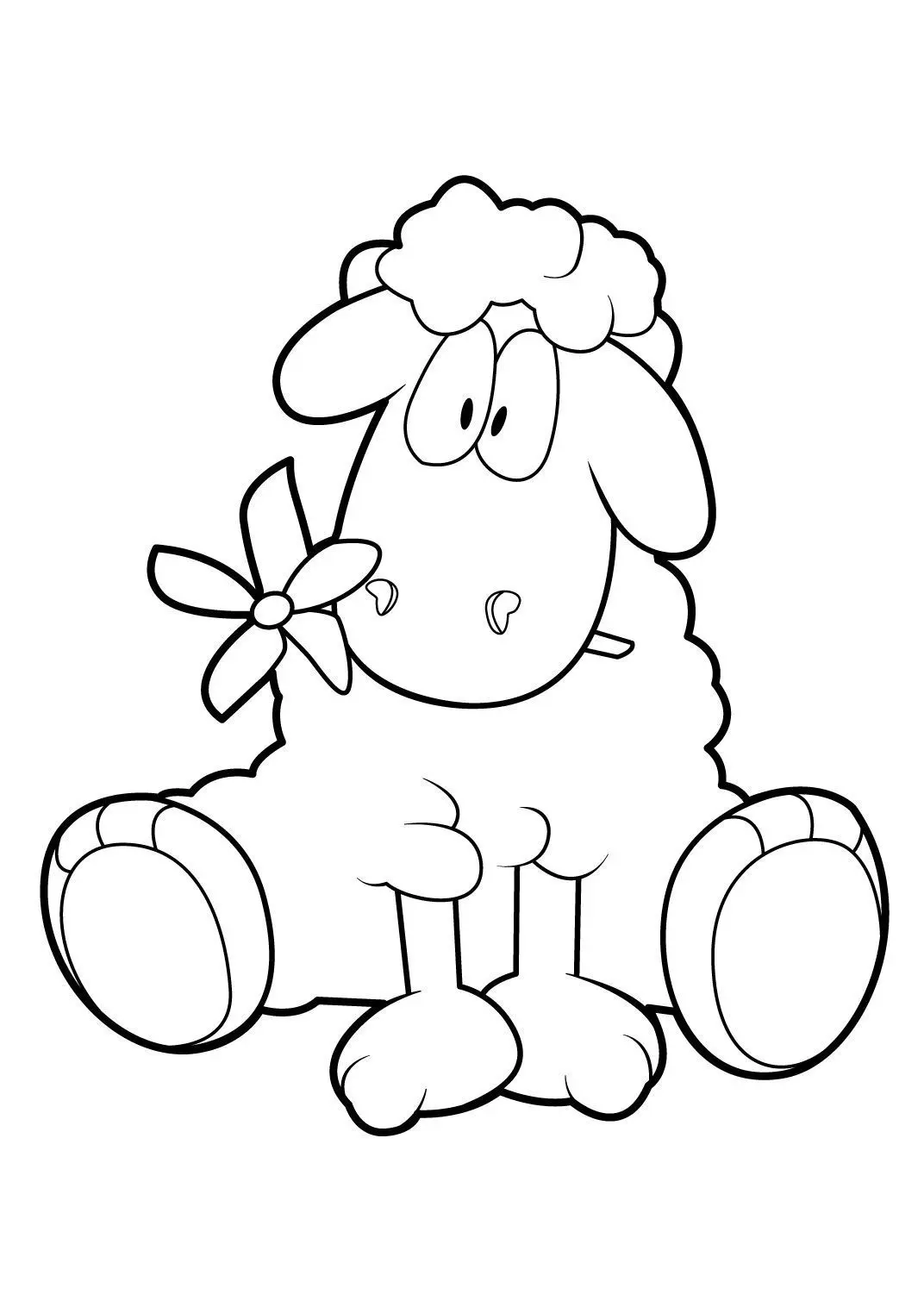 Coloriage Mouton laineux avec toison ondulée - Gulli à imprimer