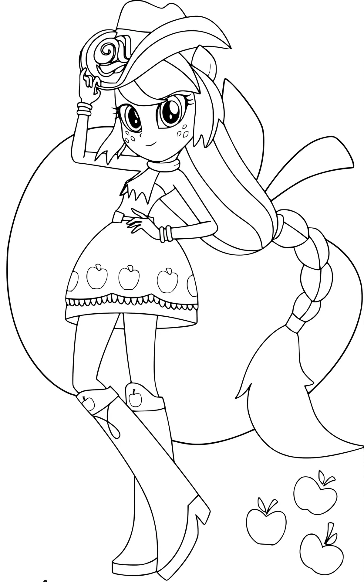 Ausmalbild Applejack Equestria Girls Ausmalbilder zum Ausdrucken