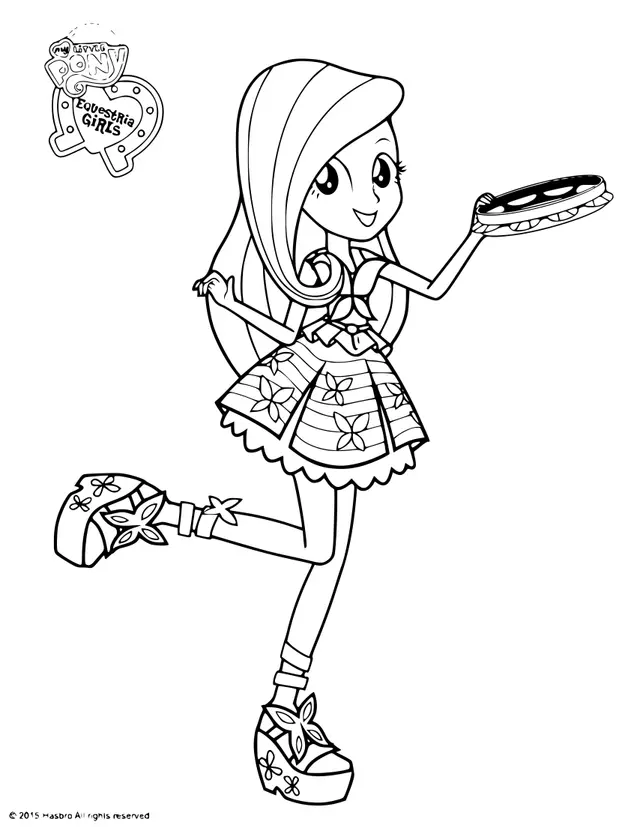 Ausmalbild Fluttershy Prinzessin Equestria Girls zum Ausdrucken