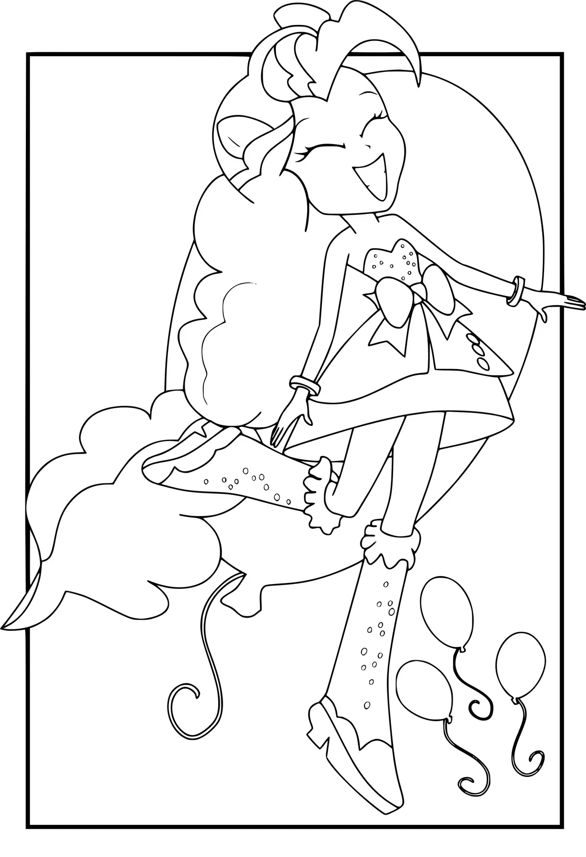 Ausmalbild Pinkie Pie bei den Equestria Girls zum Ausdrucken
