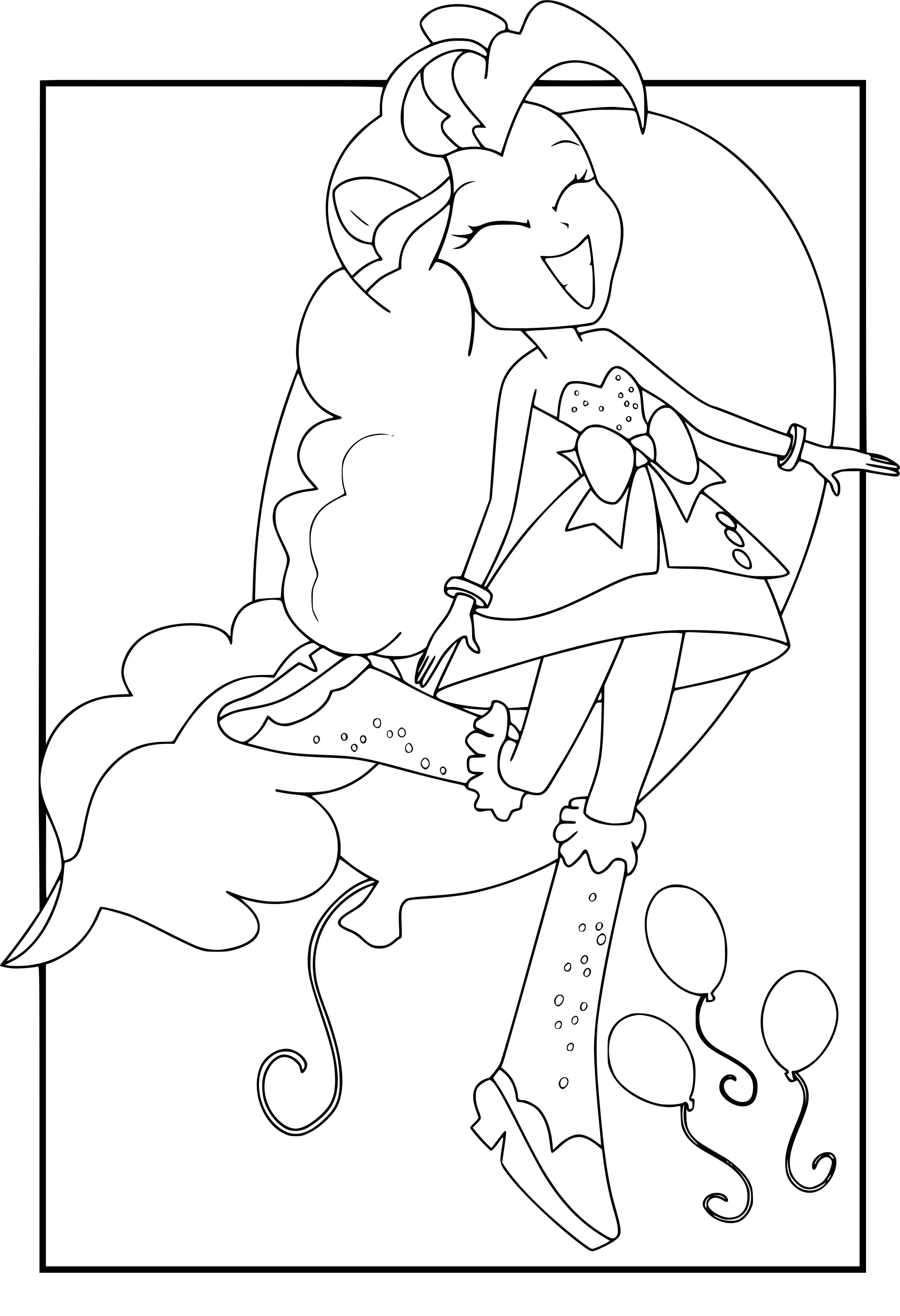 Coloriage Pinkie Pie aux Filles d'Equestria - Equestria girls à imprimer