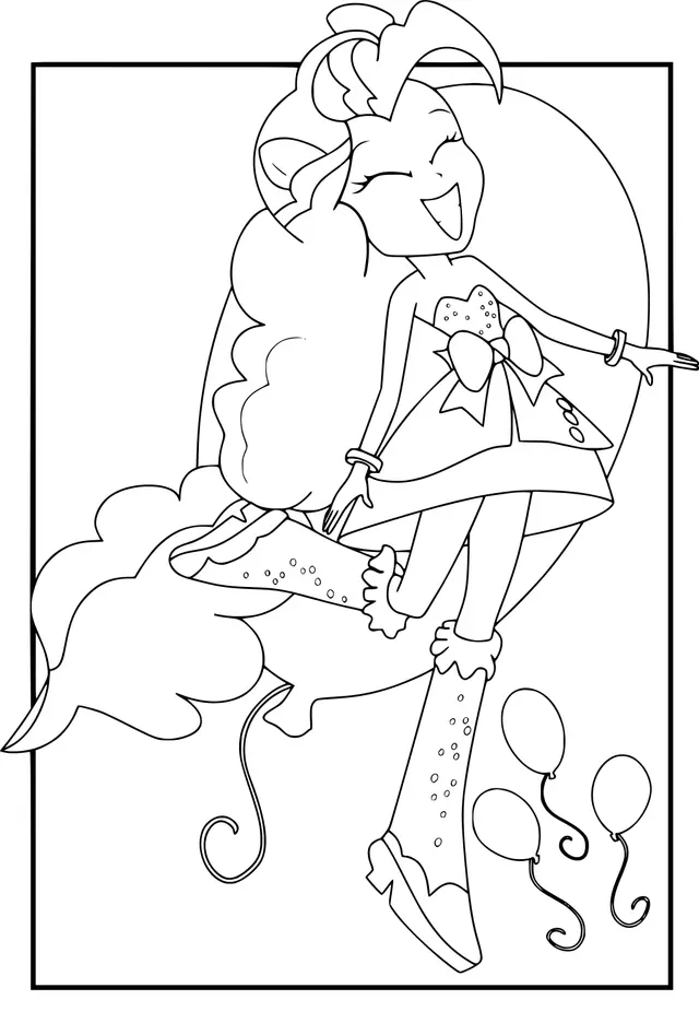 Ausmalbild Pinkie Pie bei den Equestria Girls zum Ausdrucken