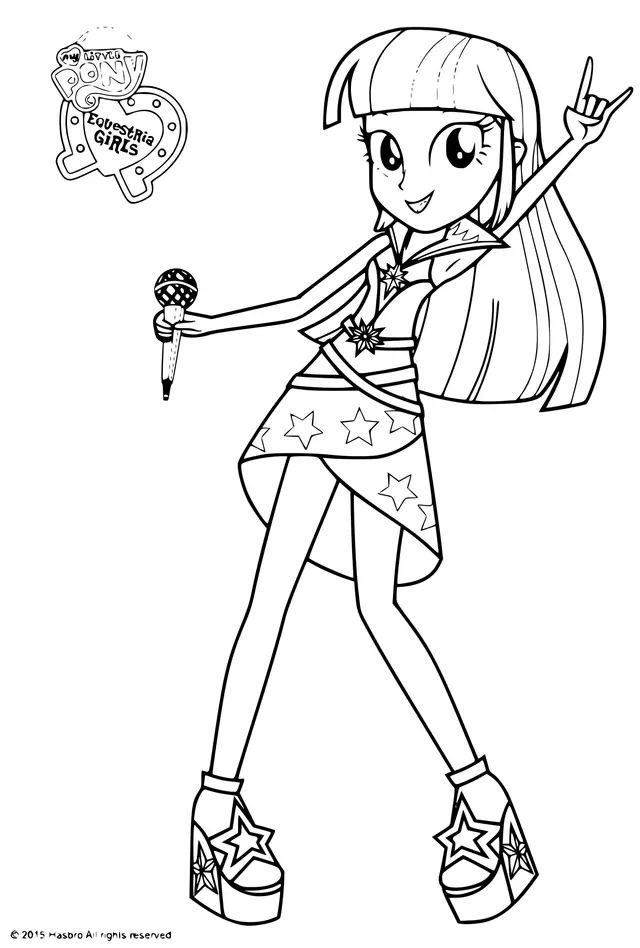 Ausmalbild Twilight Sparkle singt in Equestria zum Ausdrucken