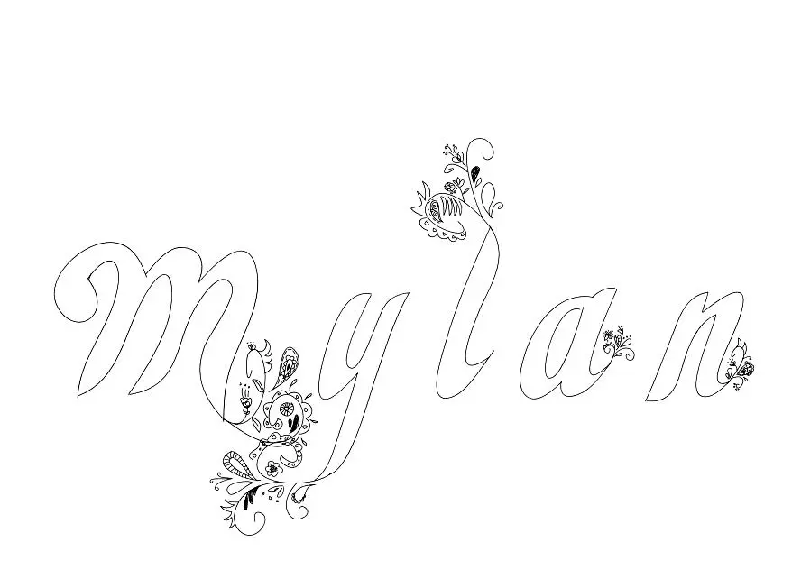 Coloriage Mylan - Prénom à imprimer