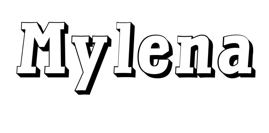 Coloriage Mylena - Prénom à imprimer