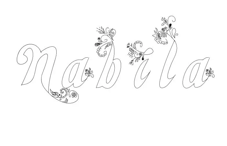 Coloriage Nabila - Prénom à imprimer