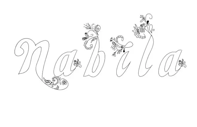 Coloriage Nabila - Prénom à imprimer