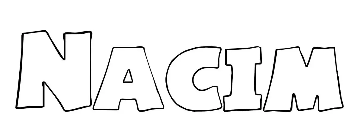 Coloriage Nacim - Prénom à imprimer
