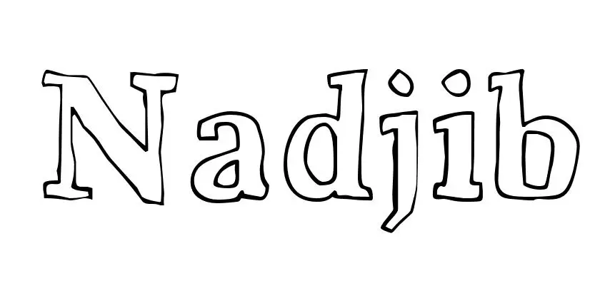 Coloriage Nadjib - Prénom à imprimer