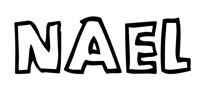 Coloriage Naël - Prénom à imprimer