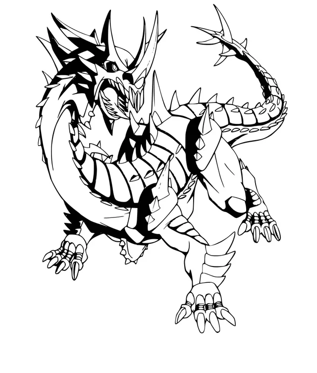 Coloriage Naga Dragon Bakugan - Bakugan à imprimer