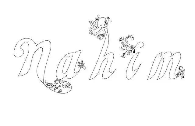 Coloriage Nahim - Prénom à imprimer