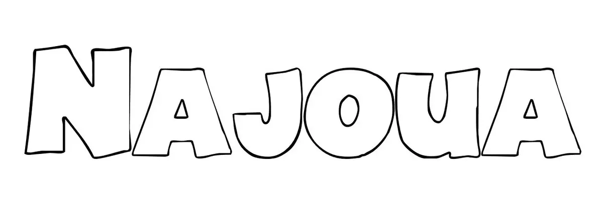 Coloriage Najoua - Prénom à imprimer