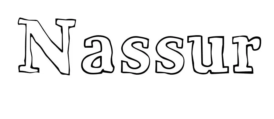 Coloriage Nassur - Prénom à imprimer