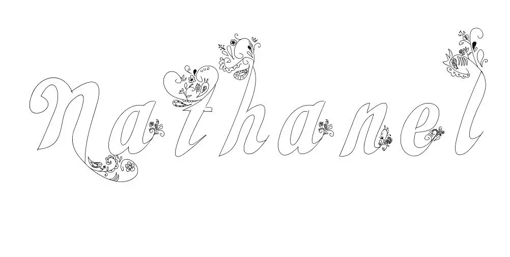 Coloriage Nathanel - Prénom à imprimer