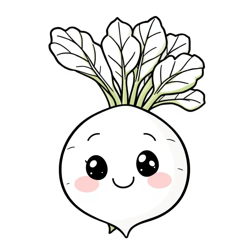 Coloriage Navet mignon à colorier - Legumes à imprimer