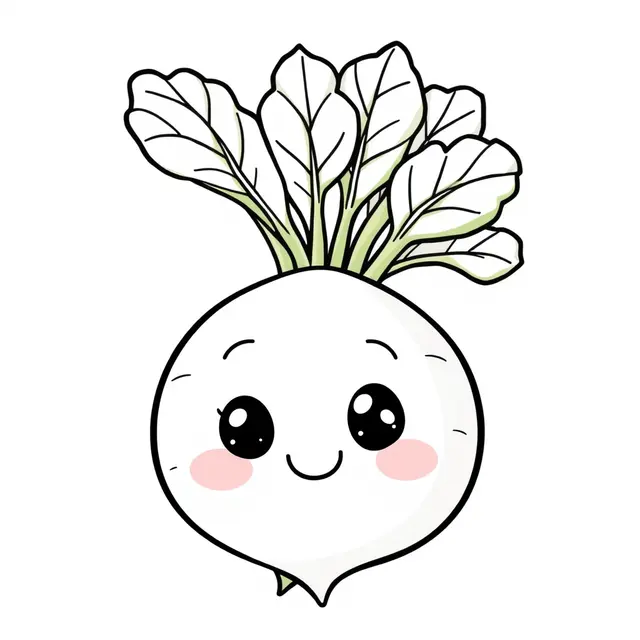 Coloriage Navet mignon à colorier - Legumes à imprimer