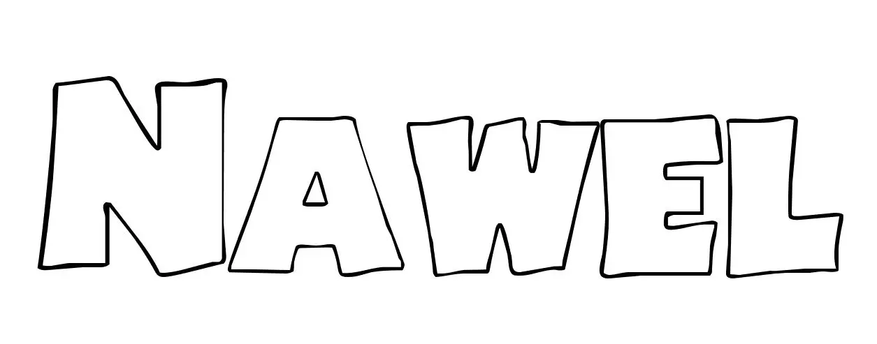 Coloriage Nawel - Prénom à imprimer